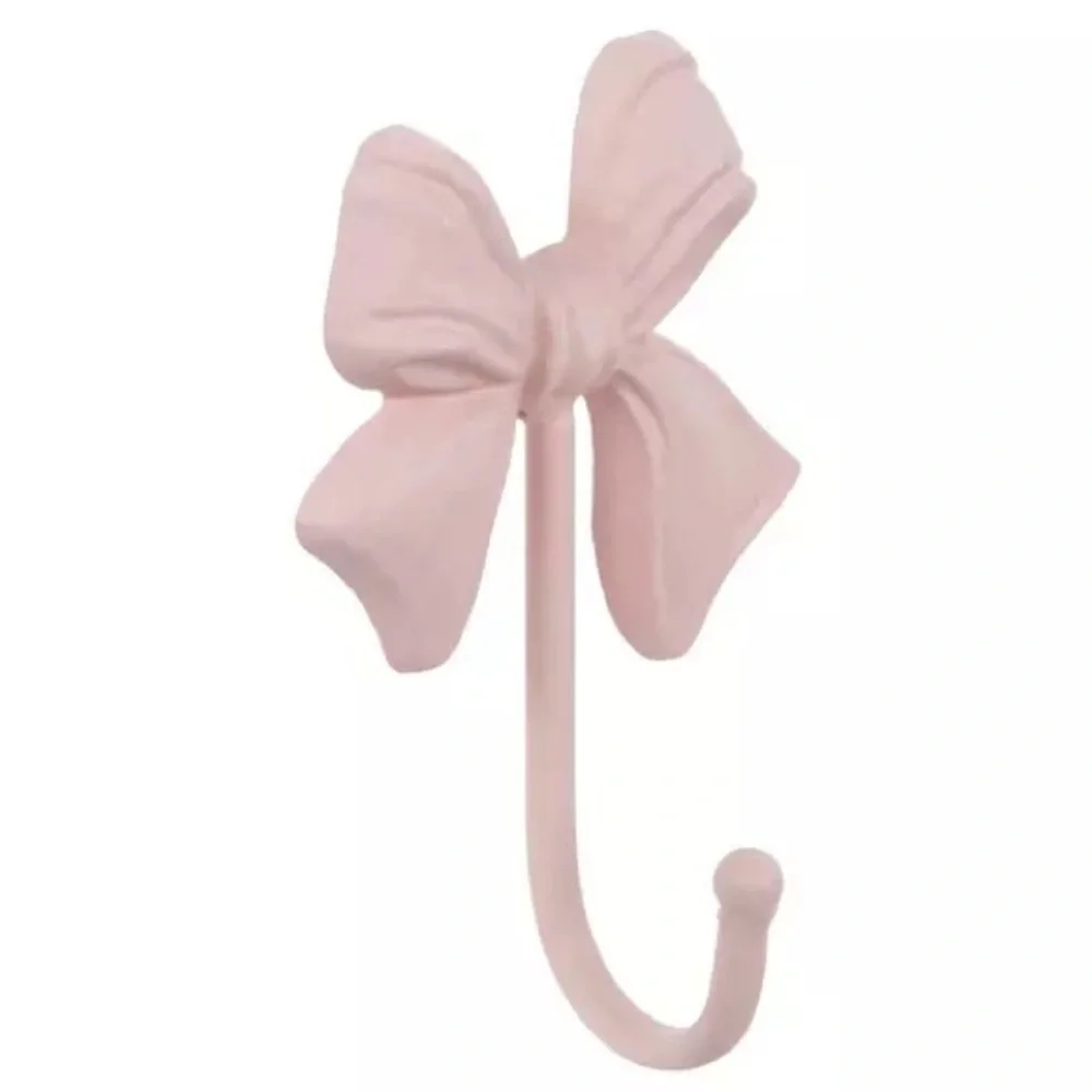 (2) Pink Bow Metal Wall Hook